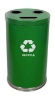 Powder Coated Round Steel Recycling Receptacle with Three Liners - 24 or 34.5 Gallons, 40-48 lbs. 