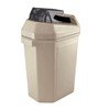 30 Gallon Green Zone Commercial Canpactor Plastic Trash Receptacle With Can Crusher Top