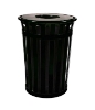 36 Gallon Steel Powder Coated Trash Can w/ Liner - 95 Lbs.