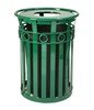 36 Gallon Round Steel Powder Coated Receptacle with Liner, 97 lbs.