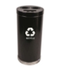 Powder Coated Round Steel Recycling Receptacle with Three Liners - 24 or 34.5 Gallons, 40-48 lbs.