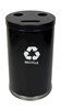 Powder Coated Round Steel Recycling Receptacle with Three Liners - 24 or 34.5 Gallons, 40-48 lbs.