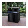 50 Gallon Arch Tec Commercial Rectangular Steel Trash Receptacle With Double-Sided Lid
