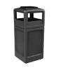 42 Gallon Poly Tec Commercial Square Plastic Trash Receptacle With Ashtray Lid