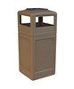 42 Gallon Poly Tec Commercial Square Plastic Trash Receptacle With Ashtray Lid