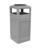 42 Gallon Poly Tec Commercial Square Plastic Trash Receptacle With Ashtray Lid