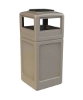 42 Gallon Poly Tec Commercial Square Plastic Trash Receptacle With Ashtray Lid