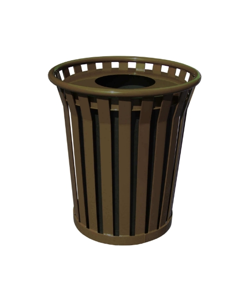 36 Gallon Wydman Series Round Steel Receptacle w/ Liner and Top