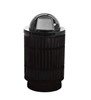 40 Gallon Mason Series Round Steel Portable Trash Receptacle w/ Liner & Lid