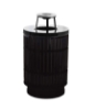 40 Gallon Mason Series Round Steel Portable Trash Receptacle w/ Liner & Lid