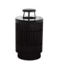 40 Gallon Mason Series Round Steel Portable Trash Receptacle w/ Liner & Lid