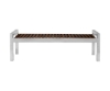 5 Ft.Skyline Stainless Wood Backless Bench With Stainless Steel Frame