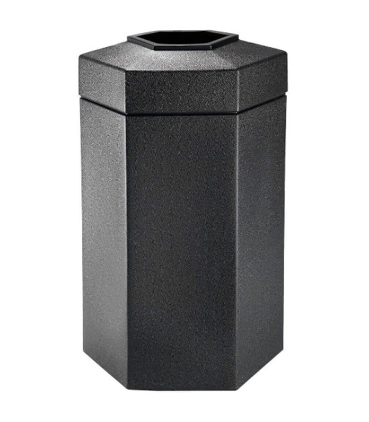 50 Gallon Poly Tec Commercial Plastic Hexagonal Trash Receptacle