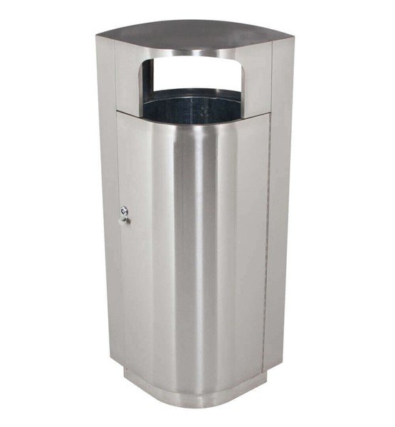 20 Gallon Leafview Commercial Stainless Steel Trash Receptacle