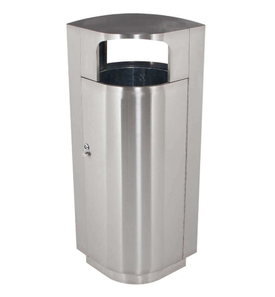 20 Gallon Leafview Commercial Stainless Steel Trash Receptacle