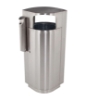 20 Gallon Leafview Commercial Stainless Steel Trash Receptacle With Attached Cigarette Snuffer