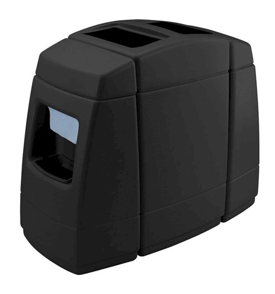 55 Gallon Double Sided Island Service Center - Polyethylene Plastic Receptacle With 2 Gallon Buckets And Towel Dispensers