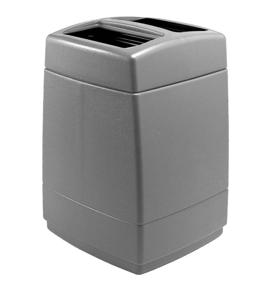 55 Gallon Poly Tec Polyethylene Plastic Square Trash Receptacle