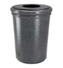 50 Gallon Stone Tec Commercial Round Polymer Concrete Plastic Trash Receptacle