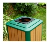 32 Gallon Recycled Plastic Square Receptacle With Steel Frame