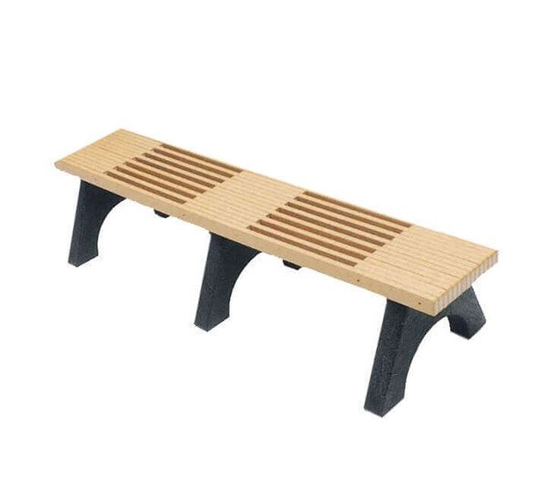 6 Ft. Park Place Recycled Plastic Flat Backless Bench