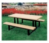 6 Ft. Mission Park Recycled Plastic Picnic Table with Steel Frame