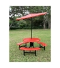 6 Foot Round "Starburst" Fiberglass Umbrella with Powder Coated Black Steel 1 1/2" Pole