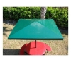 6 Foot Square Fiberglass Umbrella Finished with Natural Off White Gel Coat with Powder Coated Black Steel 1 1/2" Pole