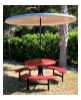 8 Foot Round "Starburst" Fiberglass Umbrella with Powder Coated Black Steel 1 1/2" Pole