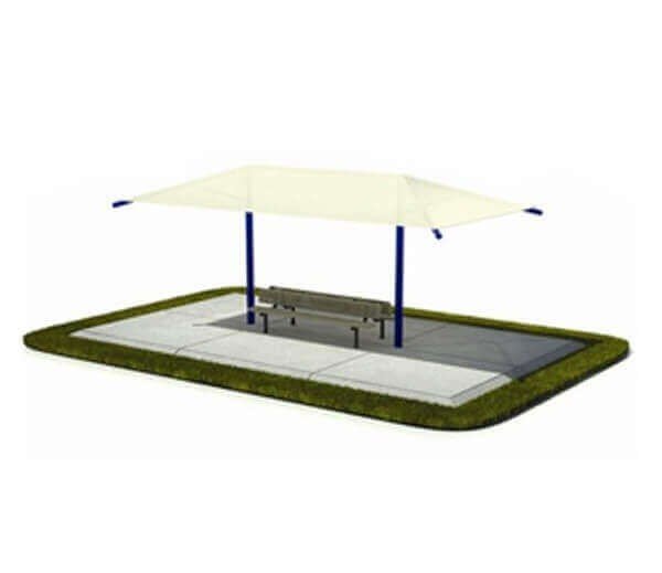 20' X 10' Rectangular Polyethylene Fabric Shade With 2 Post Design Steel Frame And Glide - Inground Or Surface Mount