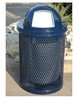 RHINO 32 Gallon Thermoplastic Polyolefin Coated Trash Can Receptacle With Dome Top And Liner - Punched Steel