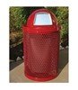 RHINO 32 Gallon Thermoplastic Polyolefin Coated Trash Can Receptacle With Dome Top And Liner - Expanded Metal