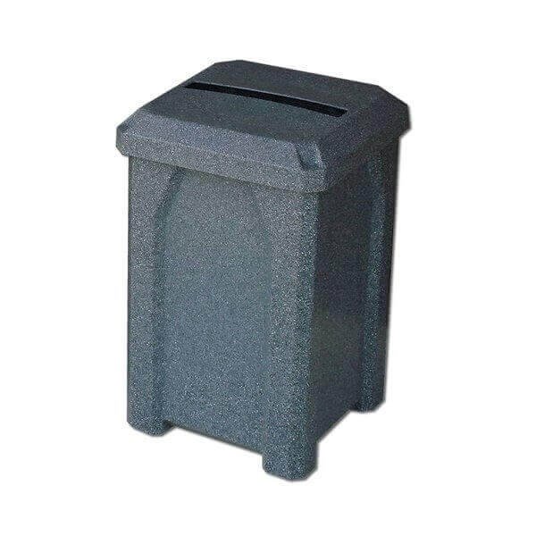 32 Gallon Plastic Receptacle with Slot Lid for Recycle and Liner