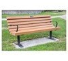 6 Ft. Recycled Plastic Slatted Park Bench With Arms And Steel Frame 