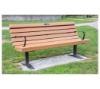 6 Ft. Recycled Plastic Slatted Park Bench With Arms And Steel Frame 