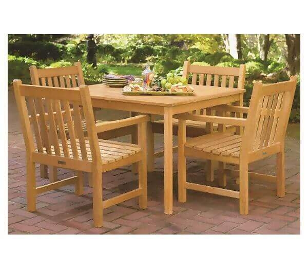 Shorea Wooden Dining Set - 4 Shorea Chairs and 42" Table