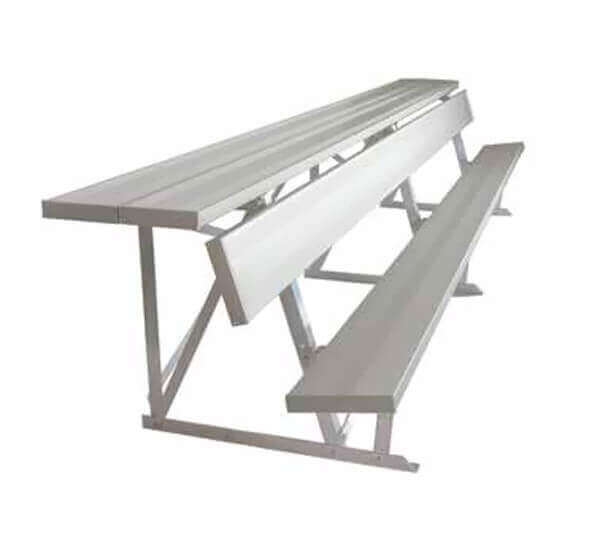 Portable Aluminum Double Shelf-Back Players Bench