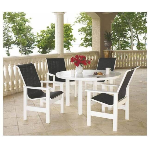 Telescope Leeward Sling Dining Set With Marine Grade Polymer