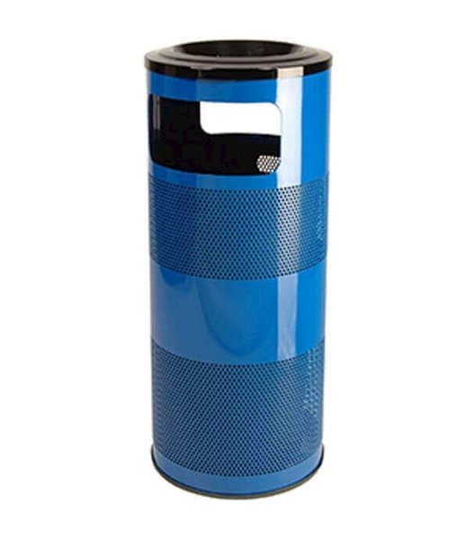 20 Gallon Round Stadium Trash Receptacle With Ash Urn Lid And Liner