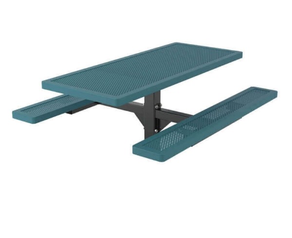 6 Ft. Innovated Style Plastic Coated Steel Rectangular Picnic Table With Pedestal Inground Mount