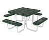 46" Square Perforated Style Plastic Coated Steel Picnic Table