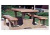 Rectangular Concrete Picnic Table With 2 Attached Seats