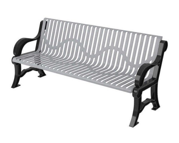 Classic Style Polyethylene Coated Steel Bench With Back