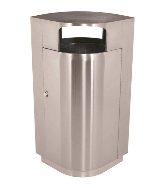 40 Gallon Leafview Commercial Stainless Steel Trash Receptacle