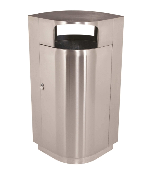 40 Gallon Leafview Commercial Stainless Steel Trash Receptacle