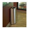 8 Gallon Precision Half Moon Stainless Steel Trash Receptacle - 11 lbs.