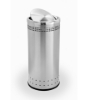 15 Gallon Precision Stainless Steel Round Trash Receptacle With Swivel Lid