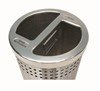 20 Gallon Precision Stainless Steel Round Recycle Receptacle With Two Separated Open Top