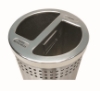 20 Gallon Precision Stainless Steel Round Recycle Receptacle With Two Separated Open Top