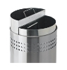 20 Gallon Precision Stainless Steel Round Recycle Receptacle With Two Separated Open Top